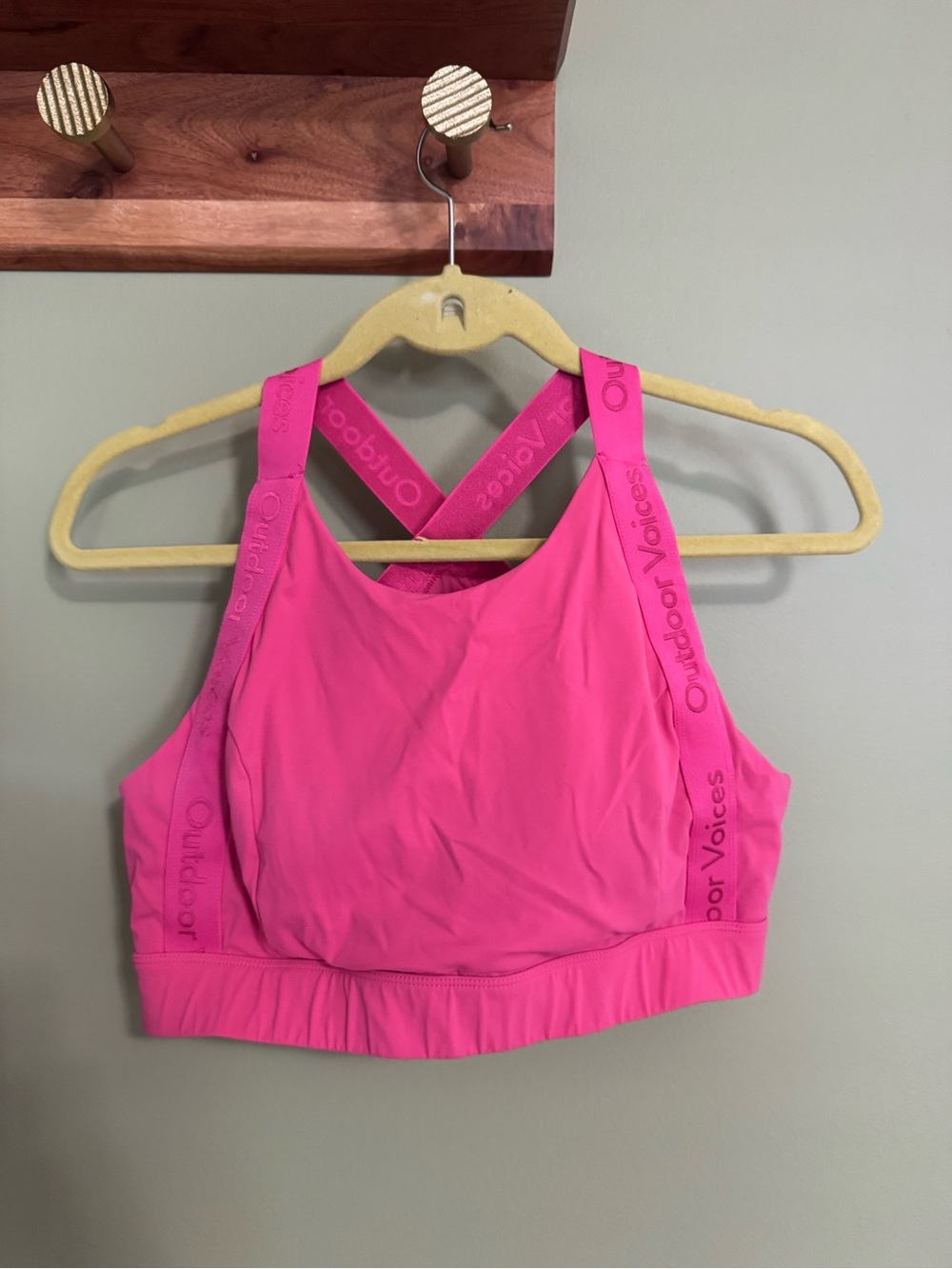 NWOT Outdoor Voices Women's Pink High-Neck Sports Bra